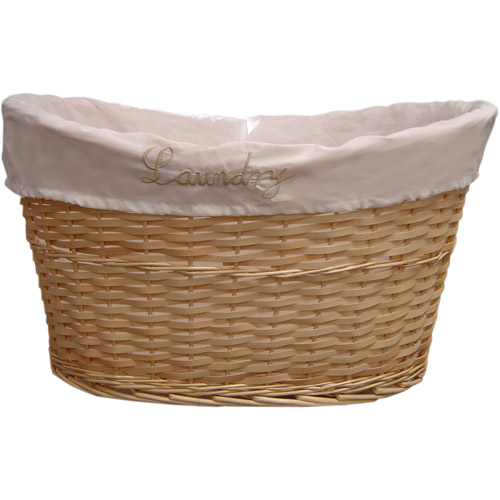 Wicker Laundry Basket, Tan