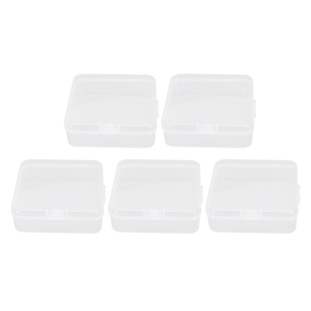 5Pcs Maquillage Éponge Boîte Forte ABS Transparent Lissage Durable Boîte de Stockage des Ongles pour Voyage de Bureau Familial