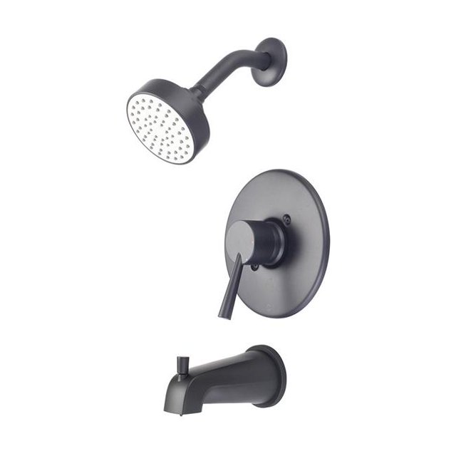 I2 P-2370T-MB Single Handle Tub-Shower Trim Set - Matte Black