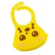 thumbnail image 3 of Babero de silicona suave y cómodo para bebés y niños pequeños. Babero amarillo con botón., 3 of 5