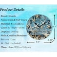 thumbnail image 2 of GZHJMY Maritime Seashell Fishing Net On Wood Round Wall Clock, 9.5 Inch Battery Operated Quartz Analog Quiet Desk Clock for Home,Office,School,Kitchen, 2 of 4