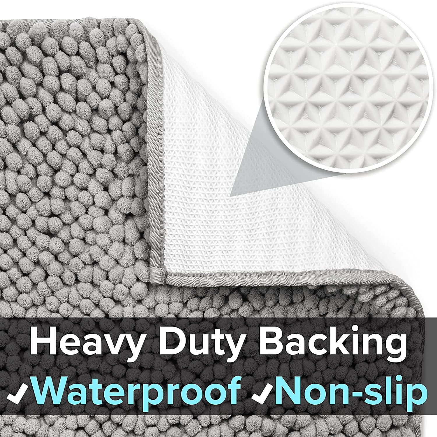 CatGuru Cat Litter Mat, Medium, Extra Large, XXL, Waterproof Litter Box Mat, Non Slip Kitty Litter Mat, Machine Washable Litter Trapping Mat, Soft Litter Tray, Cat Stuff (Gray, XXL/Heavy Duty)