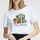 thumbnail image 3 of Camiseta con estampado de árbol de Navidad Harajuku para mujer, Tops cómodos de manga corta, camiseta informal de verano divertida, moda estampada, 3 of 5