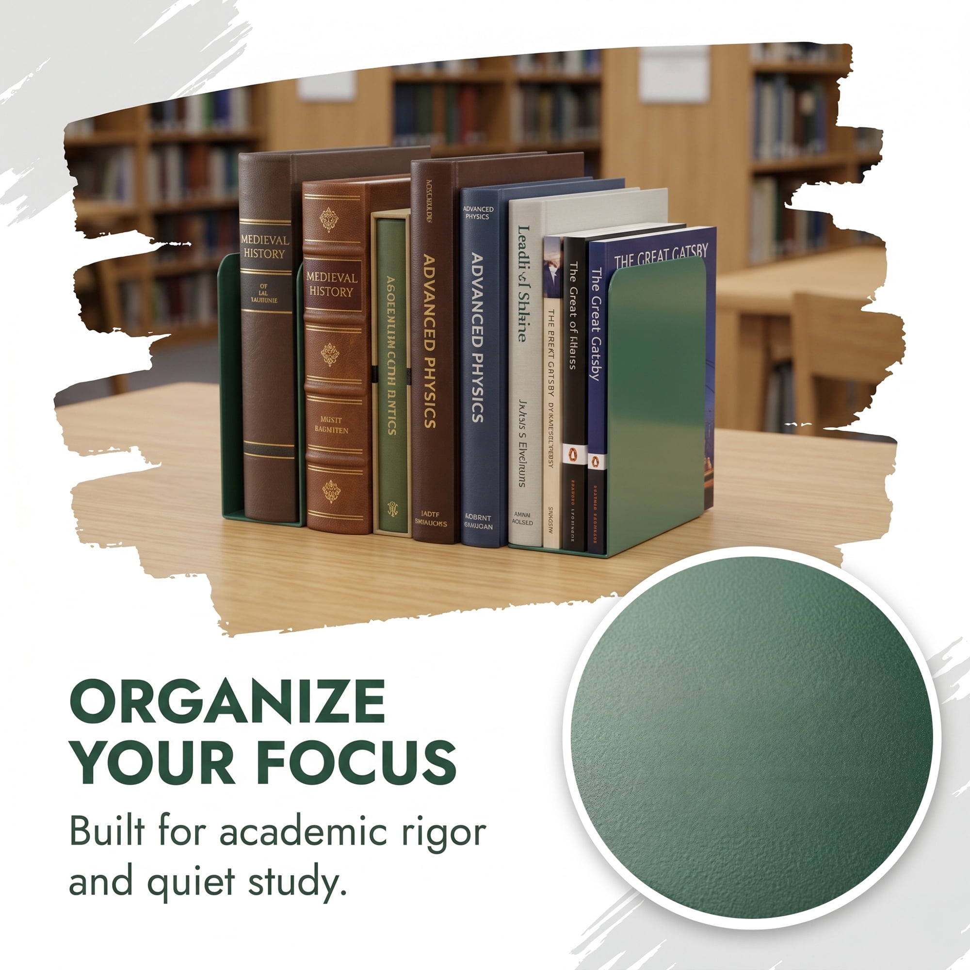 Unique Bargains Expandable L-Shaped Bookends with Compartments Home 2 Pcs Dark Green 5"L x 3.2"W x 6.6"H