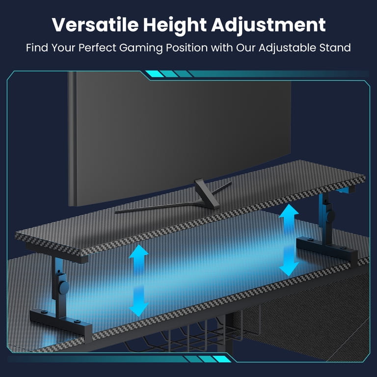 Upgo 52 Inch L-Shaped Gaming Desk with Storage & Power Strip photo 5