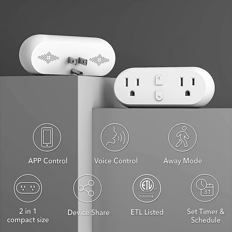 HBN Outdoor Smart Plug, Wi-Fi Heavy Duty Outlet with 3 Independent Outlets,  Compatible with Alexa and Google Assistant, IP44 Waterproof, Voice 