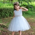 thumbnail image 2 of Vestido de princesa para niñas, vestido de novia de lunares, vestido pontón con lazo, vestido de fiesta de cumpleaños para niñas de flores, 2 of 6