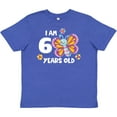 thumbnail image 3 of Inktastic I Am 6 Years Old Cute Smiling Butterfly with Flowers Youth T-Shirt, 3 of 5