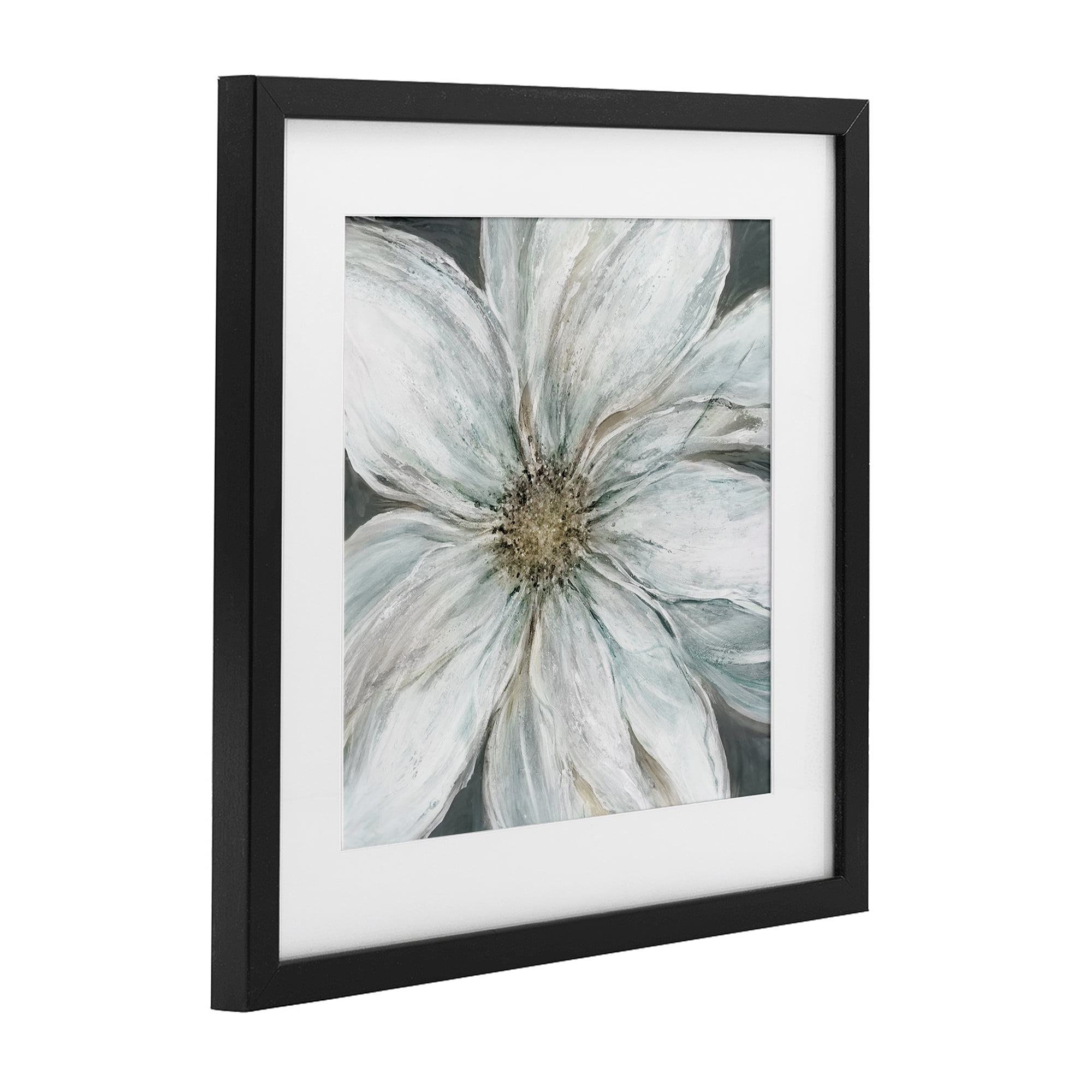 Stupell Industries Large White Flower Closeup Black Framed Print Under Glass, design by Carol Robinson