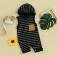 thumbnail image 3 of Okbabeha Newborn Baby Boy Girl Summer Clothes Outfit 0 3 6 9 12 18 Mohths Striped Sleeveless Hoodie Romper Jumpsuit infant Hooded Onesie Onepiece Overall, 3 of 7