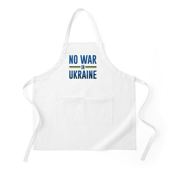 CafePress - No War In Ukraine - Kitchen Apron with Pockets, Grilling Apron, Baking Apron