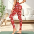 thumbnail image 3 of Renewold Light String Snowflake Red Yoga Pants with Pockets for Women High Waisted Workout Yoga Pants Tummy Control Buttery Soft Compression Pants Sportswear Non See-Through, XS, 3 of 8