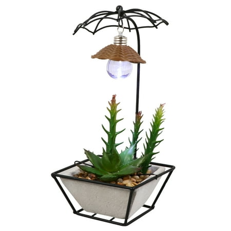 

Creative Iron Art Night Light Desktop Simulation Succulents Pots Light Decor