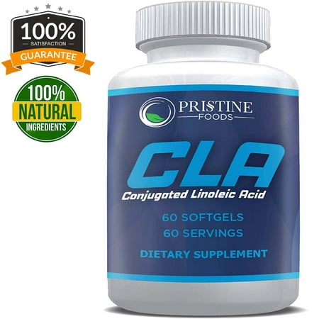 Pristine Food's CLA Supplements CLA Safflower oil - 120 Softgel CLA 1000 MG Complex Power CLA - Weight Loss, Non GMO, Anti Inflammatory, Belly Fat Burner and Retain Lean Muscle Mass 60
