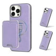 thumbnail image 4 of 2 In 1 Functuon Case for iPhone 13 Pro Max, PU Leather Detachable Magnetic Card Bag, Support Magnetic Wireless Charger, Shockproof Protective Lightweight Phone Cover for iPhone 13 Pro Max, Purple, 4 of 8