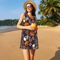 thumbnail image 3 of Daiia Halloween With Skull Print Women's Dresses 2025 Trendy Short sleeve Dresses Casual Baggy Flowy Maxi Sun Dresses, 3 of 7