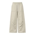 thumbnail image 3 of Tsivenald Womens Wide Leg Sweatpants High Waisted Drawstring Elastic Baggy Lounge Pants with Pockets Athletic Casual Workout Pants, 3 of 6