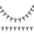 thumbnail image 3 of 10m Checkered Pennant Banner Race Flag Party Flag Banner Props for Race Theme Birthday Party Decorations, 3 of 5