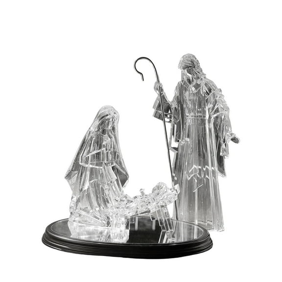 CC Christmas Decor LED Lighted Icy Crystal Holy Family Christmas Nativity Figurine - 16"