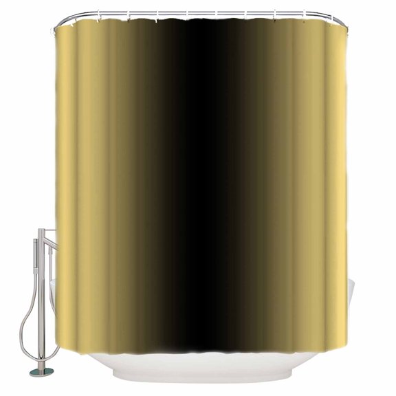 Fabric Shower Curtain Ombre Abstract Gradient Lemon Yellow and Black Shower Curtains with 12 Hooks Waterproof Machine Washable Bath Curtains for Bathroom, 36 x 72in