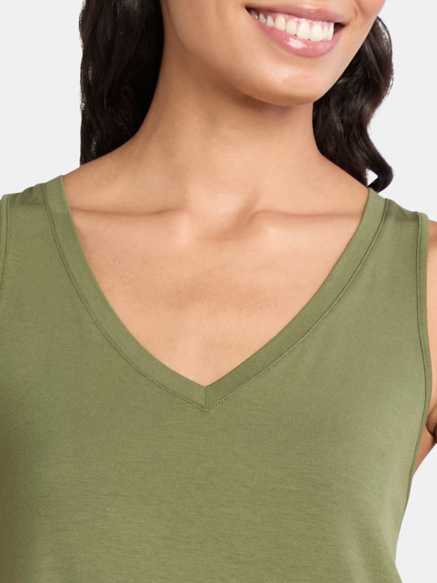 Time and Tru Women's High Low Jersey Tank Top, Sizes XS-XXXL
