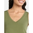 thumbnail image 4 of Time and Tru Women's High Low Jersey Tank Top, Sizes XS-XXXL, 4 of 5