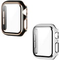 thumbnail image 1 of 15 Pack Compatible Apple Watch Case with Tempered Glass Screen Protector,Edge Full Coverage Hard PC Cover（Black Rose+Silver，42mm）, 1 of 7