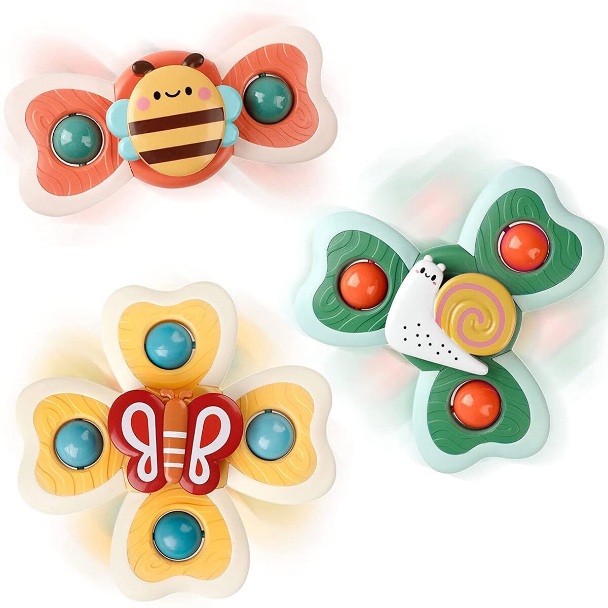 TureClos 3pcs Spinner Toys with Suction Cup Spinner Toy Ability