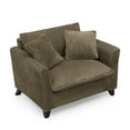 thumbnail image 5 of 46.5" Wide Oversized Accent Chair, Upholstered Corduroy Armchair Reading Chair, Modern Lounge Chair Single Sofa Side Chair, Brown, 5 of 10