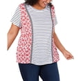 thumbnail image 4 of Style & Co Plus Size Mixed-Print T-Shirt, Dark Red, 2X, 4 of 5