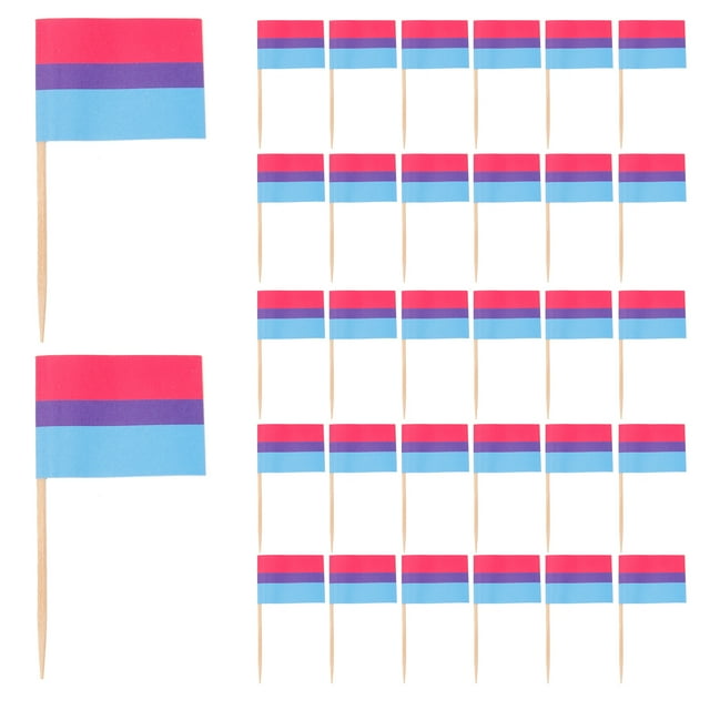 100pcs Rainbow Flag Toothpick LGBT Flag Picks Country Flag Picks for Dessert Fruit