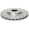 thumbnail image 4 of Geelife Front Drilled Slotted Brake Rotors Silver Pair 2 For Dodge Jeep 3.6L V6, 4 of 9