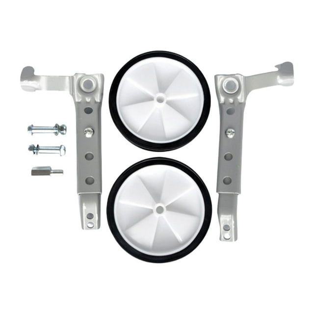 DYNWAVECA Roues Stabilisatrices de Vélo pour Enfants Roues Arrière Accessoires de Vélo Universels Portatifs Légers Stabilisateurs de Vélo Réglables Blanc