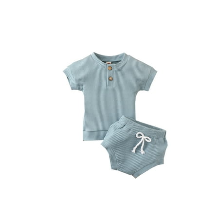 

jaweiw Baby Boys Girls Summer Outfit Round Collar Short Sleeve Tops T shirt Shorts