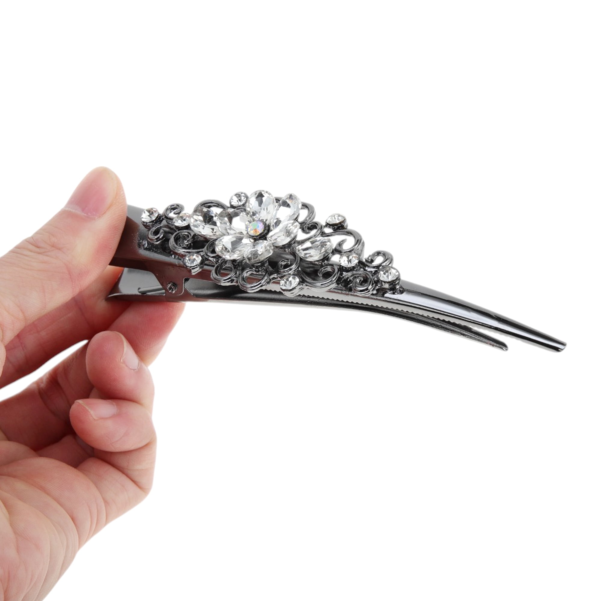 Unique Bargains Vintage Home Use Daily Styling Floral Hair Clips White