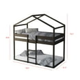 thumbnail image 4 of Home Design Pasco Twin Over Twin Solid Wood House Loft Bed Frame with Roof, Wood House Bed/Low Toddler Loft Bed, Taupe, Easy Assemble, 4 of 5
