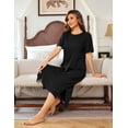 thumbnail image 5 of Ekouaer Cotton Long Nightgowns for Women Plus Size House Dress Short Sleeve Night Gown Crew Neck Casual Nightshirt, 5 of 6