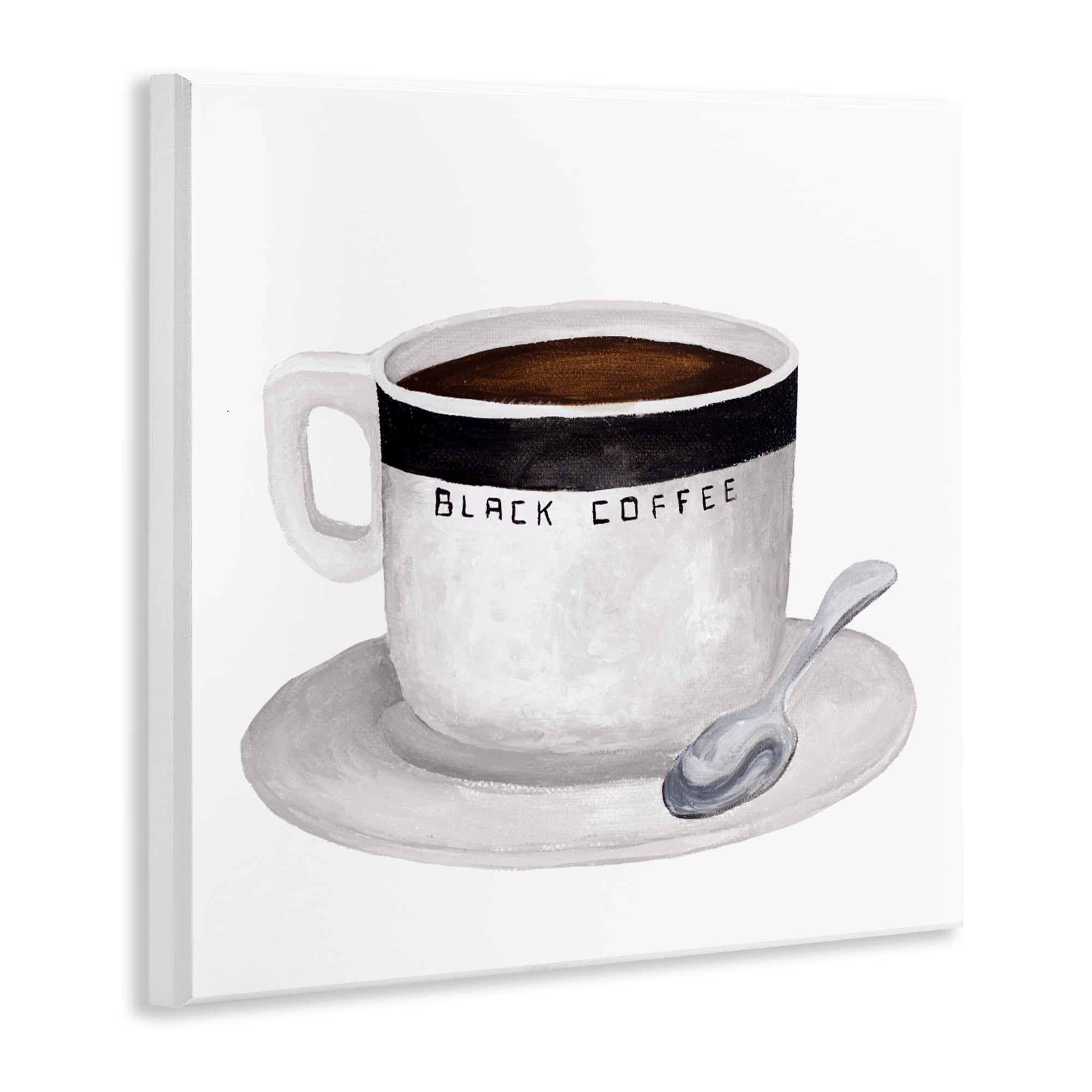 Stupell Industries Black Coffee Mug Wall Plaque Art, design by Elizabeth Medley