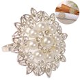 thumbnail image 1 of Coofit Napkin Ring Rhinestone Stainless Steel Napkin Wrap Wedding Decor for Banquet, 1 of 6