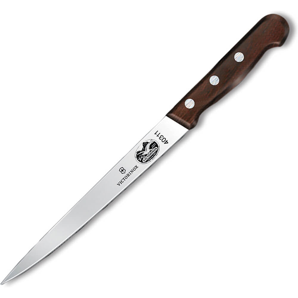 Victorinox 7" Fillet Knife, Straight Blade, Flexible, Maple Wood Handle