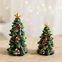 Table Top Christmas Tree,Christmas Tree Aquarium Decoration,Resin Mini Christmas Ornament for Craft,Desktop Decor Fish Tank Decor Set of 1 Decorated Christmas Tree Figurines for Holiday Home Decor