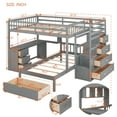thumbnail image 2 of Harper & Bright Designs Full Over Twin Bunk Bed with Desk, Drawers and Shelves, L-Shaped Bunkbeds with Storage Staircase for Adults Bedroom, Gray, 2 of 17