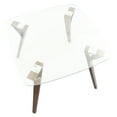 thumbnail image 4 of Contemporary Home Living 38.25" Clear Glass Square Top with Walnut Legs Dinette Table, 4 of 5