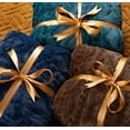 thumbnail image 5 of Chanasya Cable Knit Embossed Faux Fur Throw Blanket - Reverse Mink Modern, Comteporary, Elegant, Super Soft, Warm and Cozy for Bed, Couch, Living Room and Bedroom Home Décor (50x65 Inches) Brown, 5 of 5