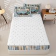 thumbnail image 4 of Manfei Kawaii Camper Zipper Full Size Comforter Sets with Fitted Sheet and 2 Pillowcases,Cute Adventure Car Zipper Bedding Set,Light Blue Beige,Reversible, 4 of 7