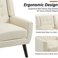 thumbnail image 4 of UIXE White Accent Chair Set of 2, Linen Armchair for Living Room, 4 of 7