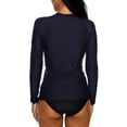 thumbnail image 4 of Women's Zip Front Rash Guard Long Sleeve Rashguard Top Sun Protection Swim Shirt, 4 of 6