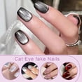 thumbnail image 2 of Ensemble de 24 Faux Ongles Œil de Chat Réutilisables à Presser avec Design Scintillant Élégant, 2 of 7