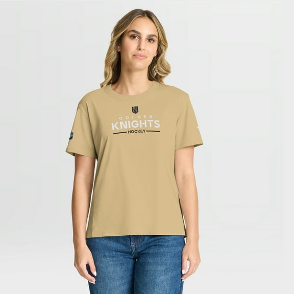 Women's Fanatics Gold Vegas Golden Knights Authentic Pro Primary T-Shirt