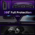 thumbnail image 4 of Compatible with iPhone 14 Pro Max Case, with 2 Screen Protector and Camera Lens Protector -Not Yellowing- Shockproof Protective Phone Case for iPhone 14 Pro Max 6.7 inch-Matte Purple, 4 of 12